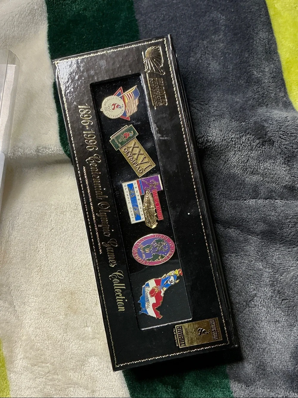 Vintage 1996 Atlanta Centennial Olympic Games 5-Pin Collection Set with Case